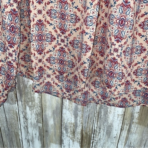 Xhilaration Pink Paisley Sheer Blouse - Picture 3 of 5